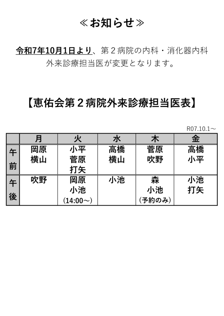 外来担当医表R071001
